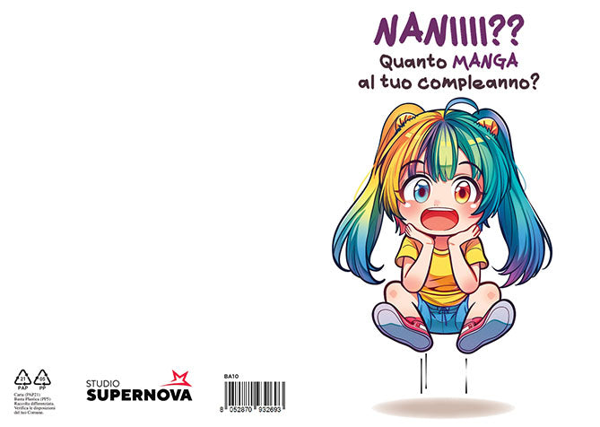 Studio Supernova BA10 biglietto auguri manga nani