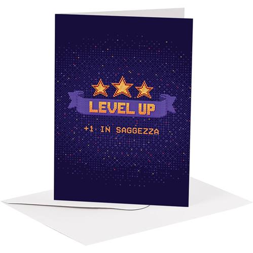 Studio Supernova BA19 biglietto auguri level up con busta