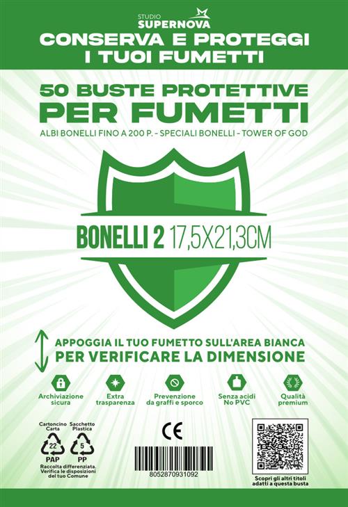Studio Supernova Bonelli 2 buste protettive 50 pezzi 17,5x21,3 cm