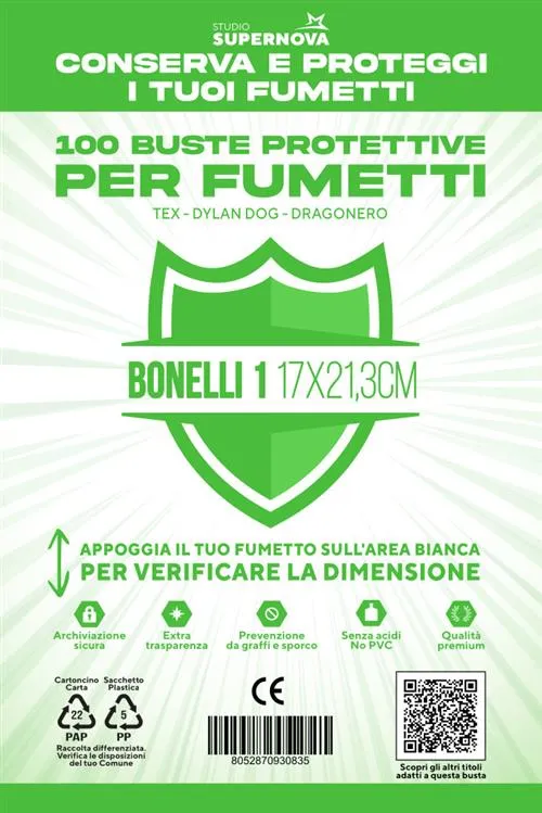 Studio Supernova Bonelli 1 buste protettive 100 pezzi