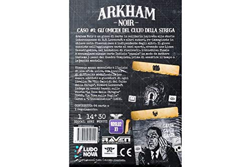 Raven Arkham Noir Caso 1 Omicidi Culto Strega gioco carte