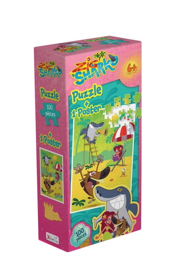 Topi Games Zig & Sharko puzzle 100 pezzi con poster