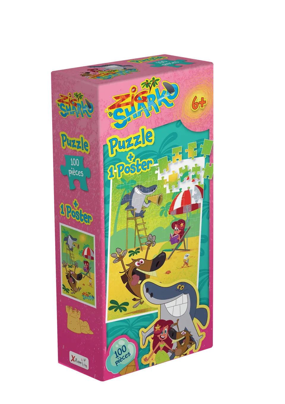 Topi Games Zig & Sharko puzzle 100 pezzi con poster