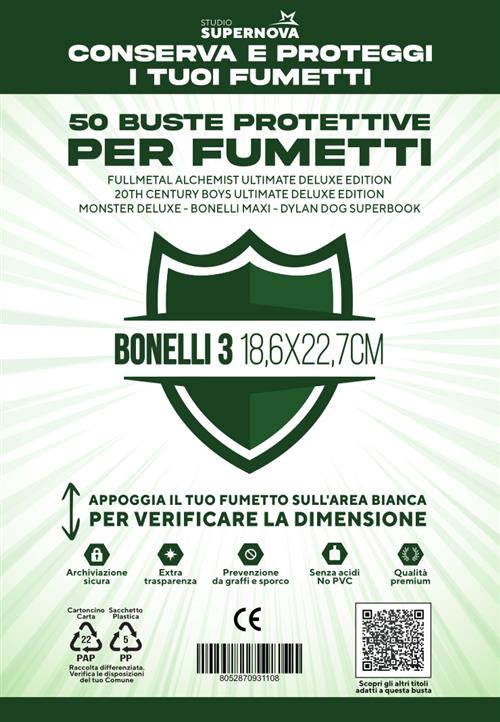 Studio Supernova Bonelli 3 buste protettive 50 pz 18,6x22,7