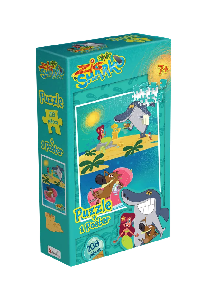Topi Games Zig e Sharko puzzle 208 pezzi con poster