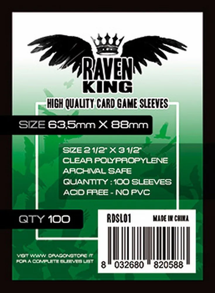 Raven Bustine protettive carte 63,5x88 mm 100 pezzi RDSL01