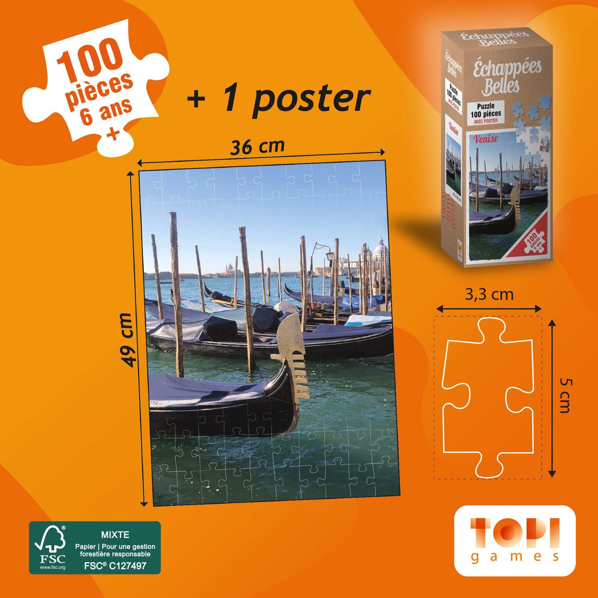 Topi Games Beautiful Escapes Venice puzzle 100 pezzi Venezia