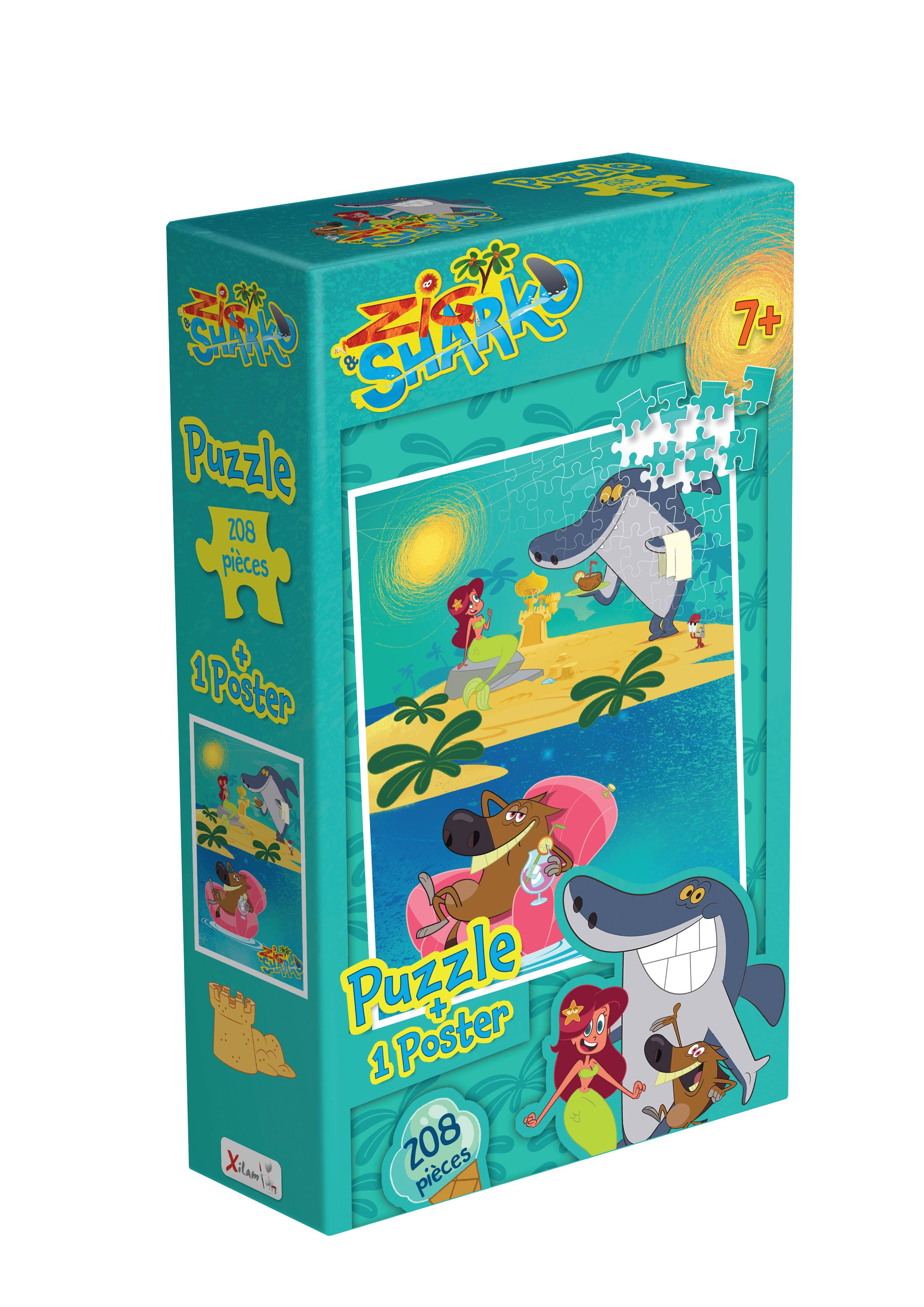 Topi Games Zig e Sharko puzzle 208 pezzi con poster