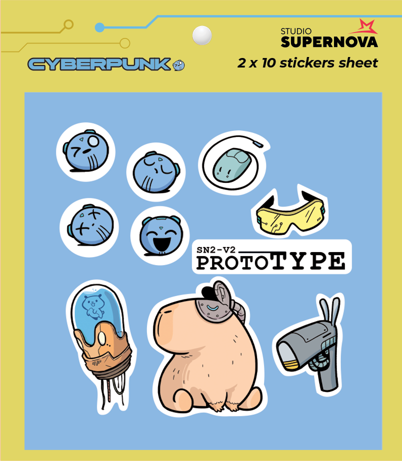 Studio Supernova Cyberpunk 3 set sticker vinile 20 pezzi