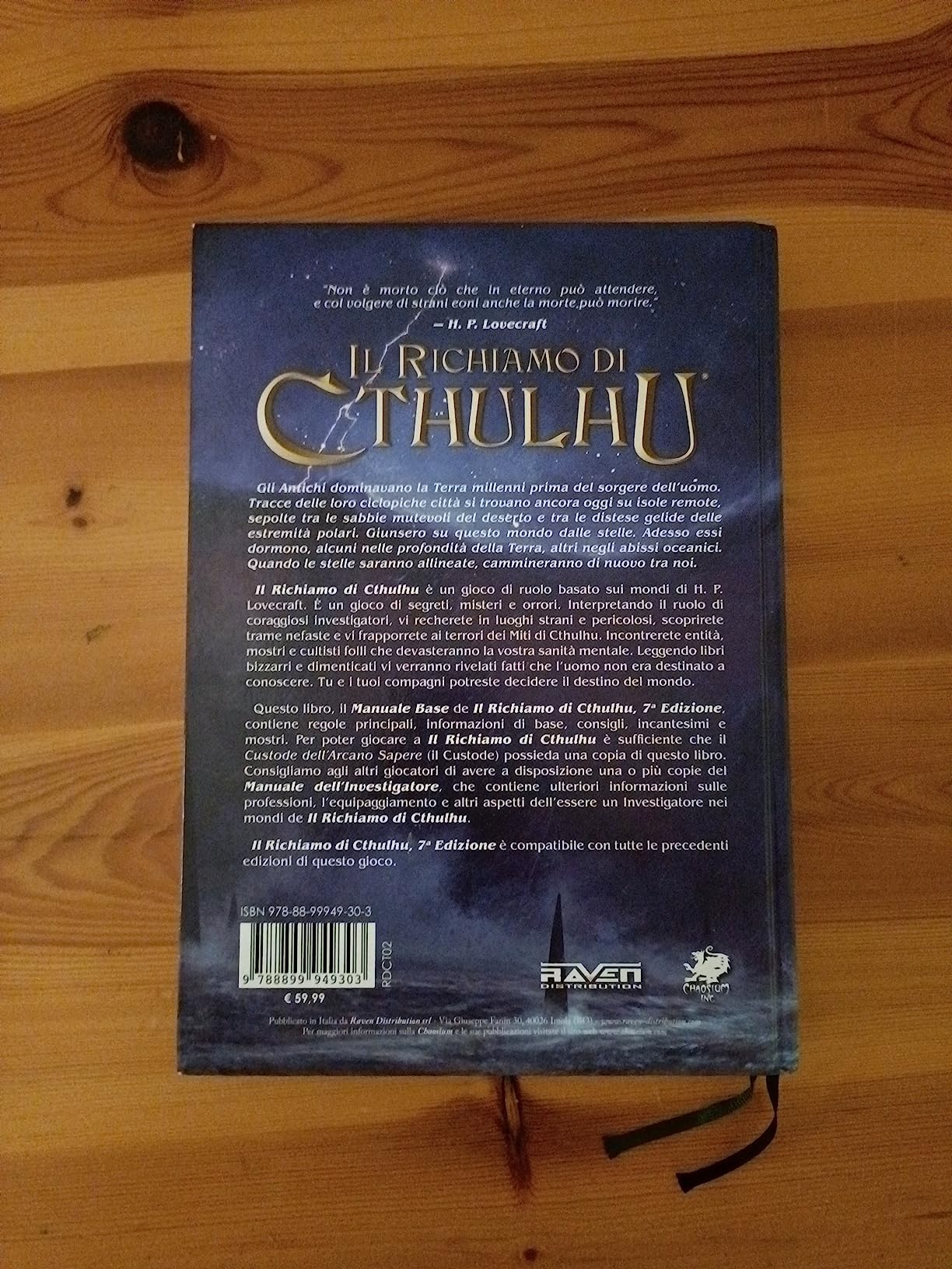 Raven Il Richiamo di Cthulhu Manuale Base gioco di ruolo