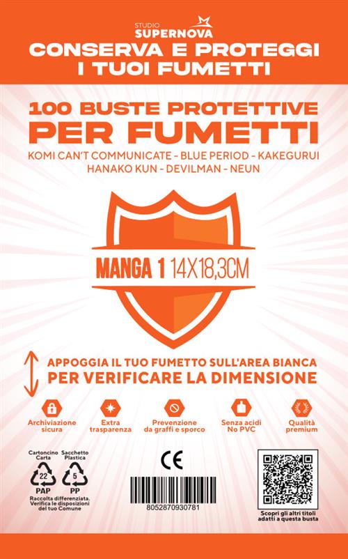 Studio Supernova Manga 1 buste protettive 14,0x18,3 cm 100 pz