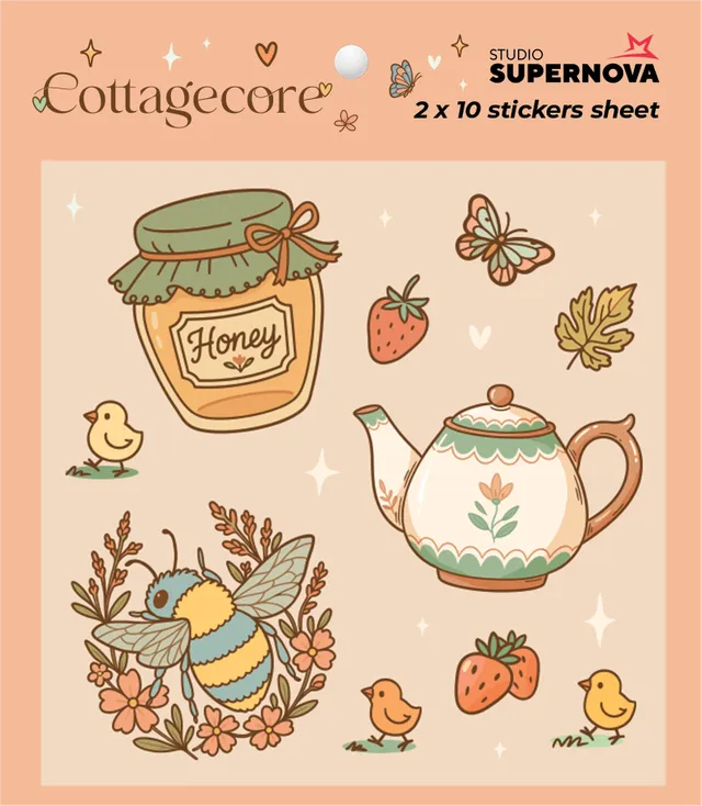 Studio Supernova Games Cottagecore 3 Set Sticker 20 Pezzi in Vinile