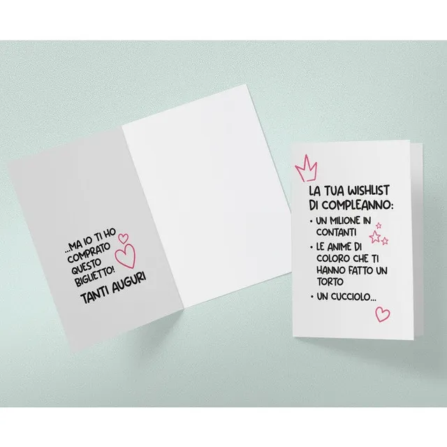 Studio Supernova BA32 Wishlist Compleanno biglietto auguri con busta