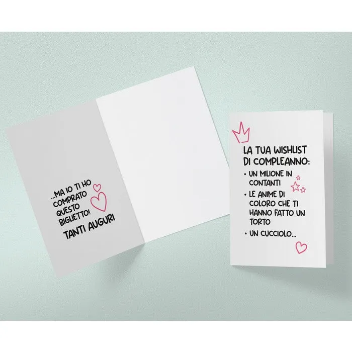Studio Supernova BA32 Wishlist Compleanno biglietto auguri con busta