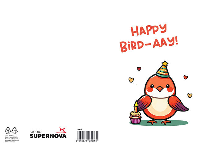 Studio Supernova BA17 Kawaii Bird-aay biglietto auguri con busta