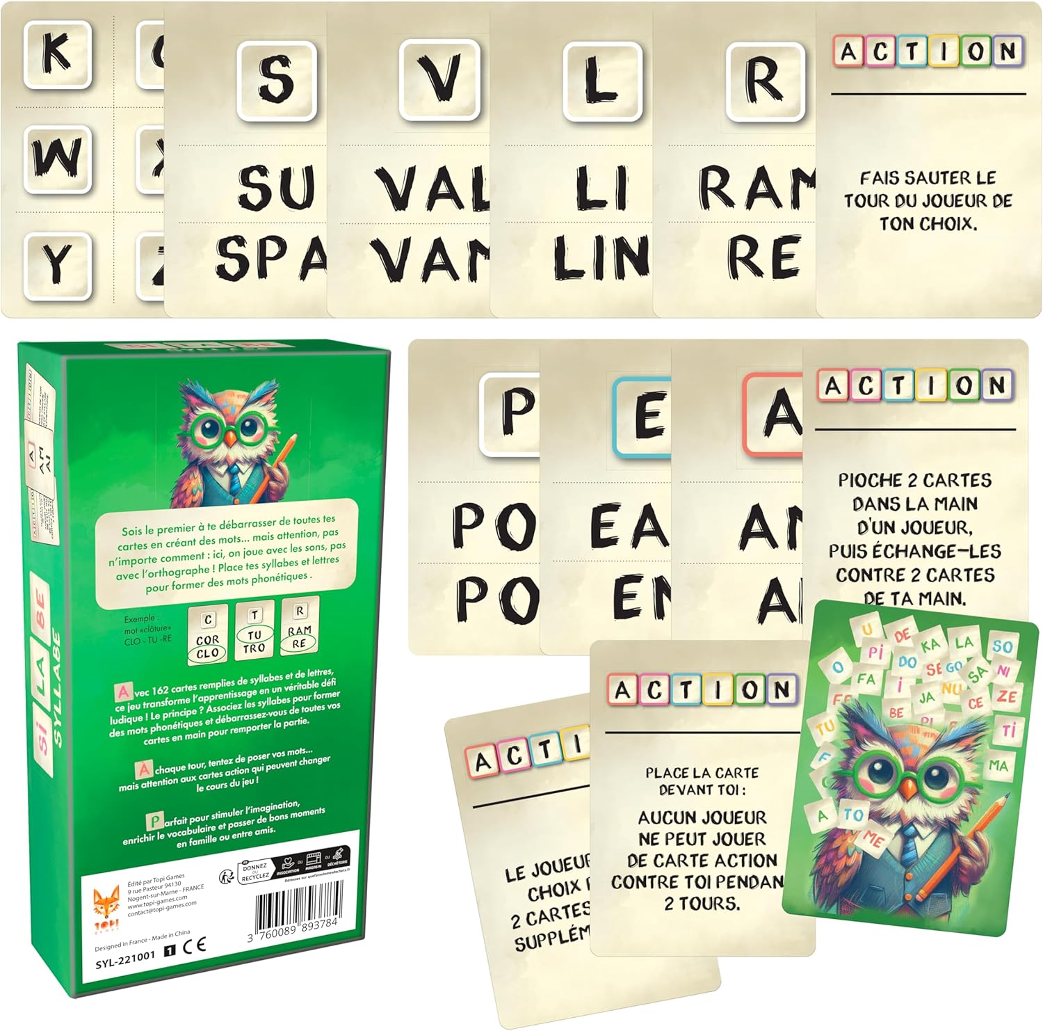 Topi Games Syllable gioco di carte sillabe fonetiche