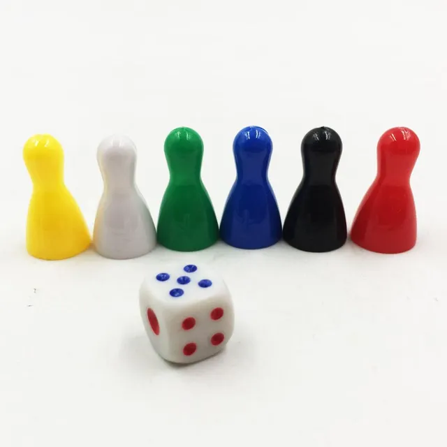 ION Games pedine colorate con dadi set 6 pezzi