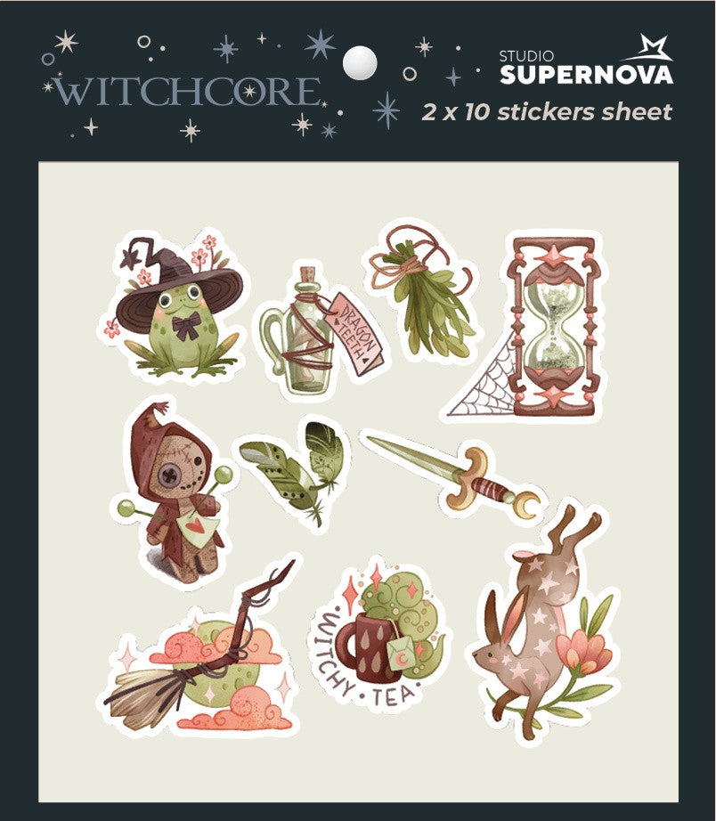 Studio Supernova Witchcore 1 set sticker vinile 20 pezzi