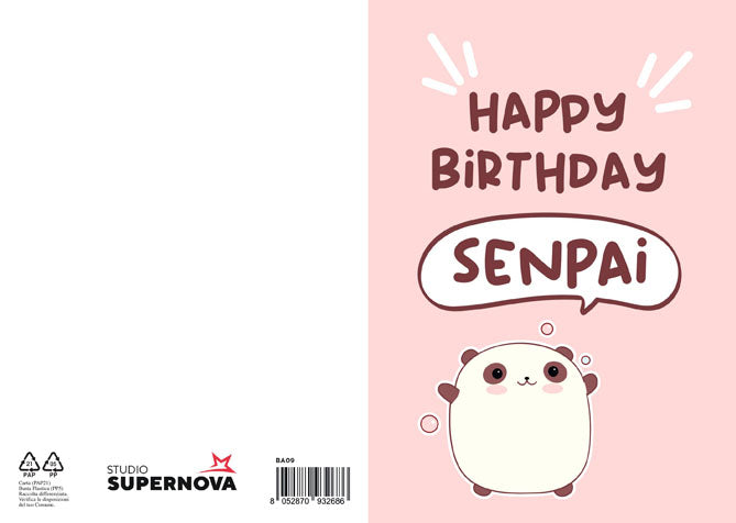 Studio Supernova BA09 Manga Senpai biglietto auguri con busta