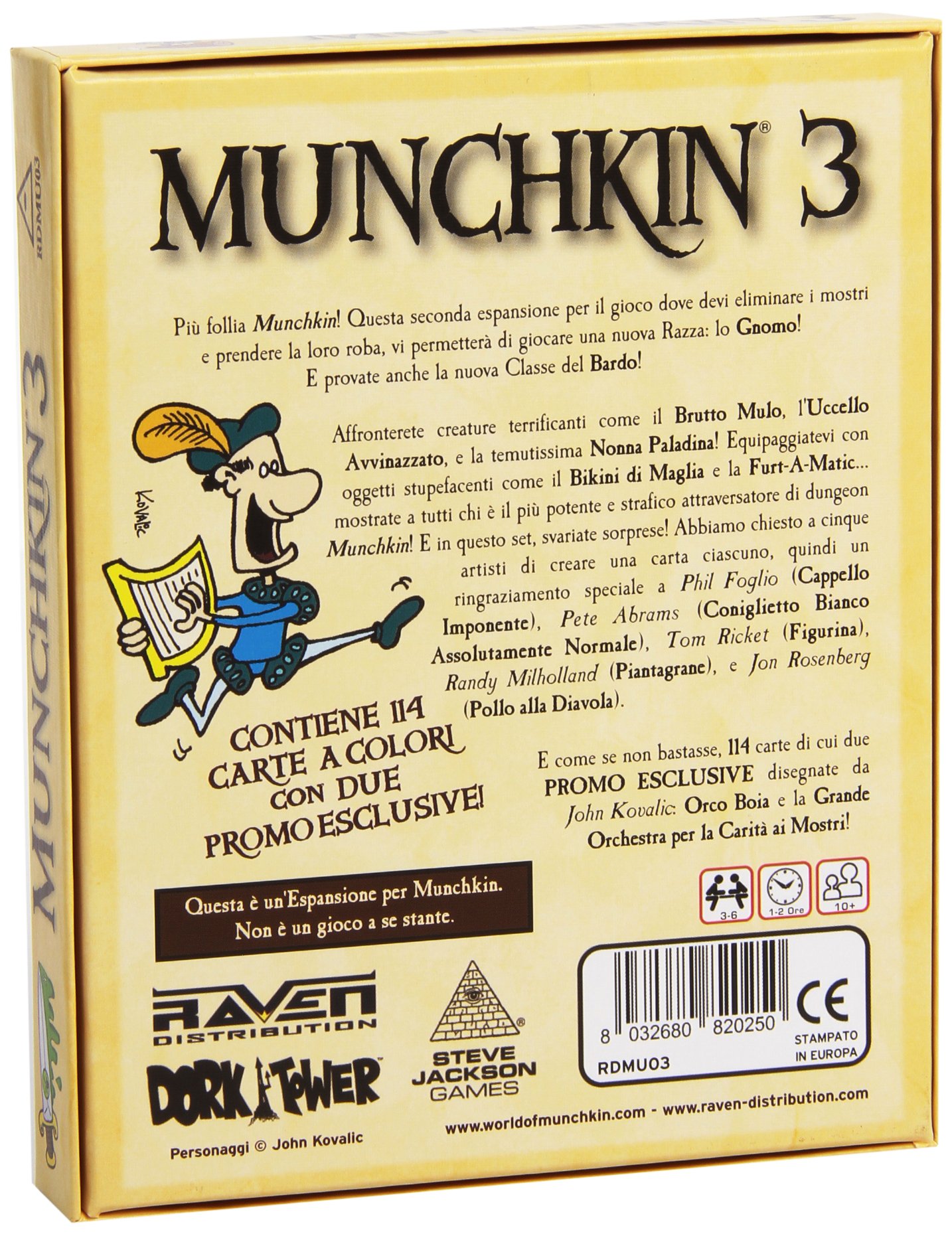 Raven Munchkin 3 Errori Clericali espansione con Gnomo