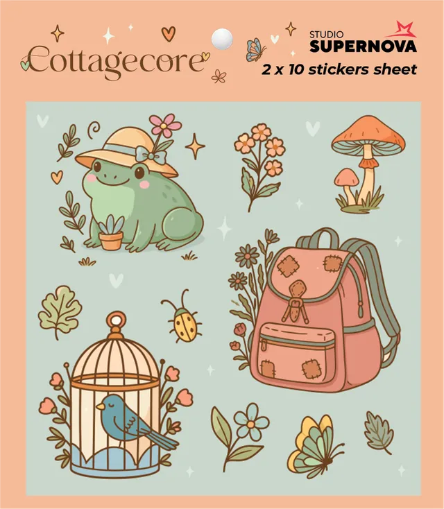 Studio Supernova Cottagecore 1 set sticker 20 pezzi vinile