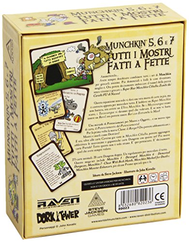 Raven Munchkin 5 6 e 7 Tutti i Mostri Fatti a Fette espansione con Ranger