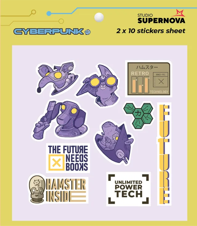 Studio Supernova Cyberpunk 1 set sticker vinile 20 pz