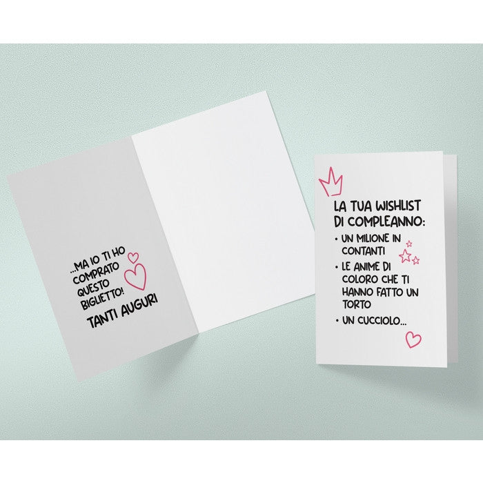 Studio Supernova BA32 Wishlist Compleanno biglietto auguri con busta