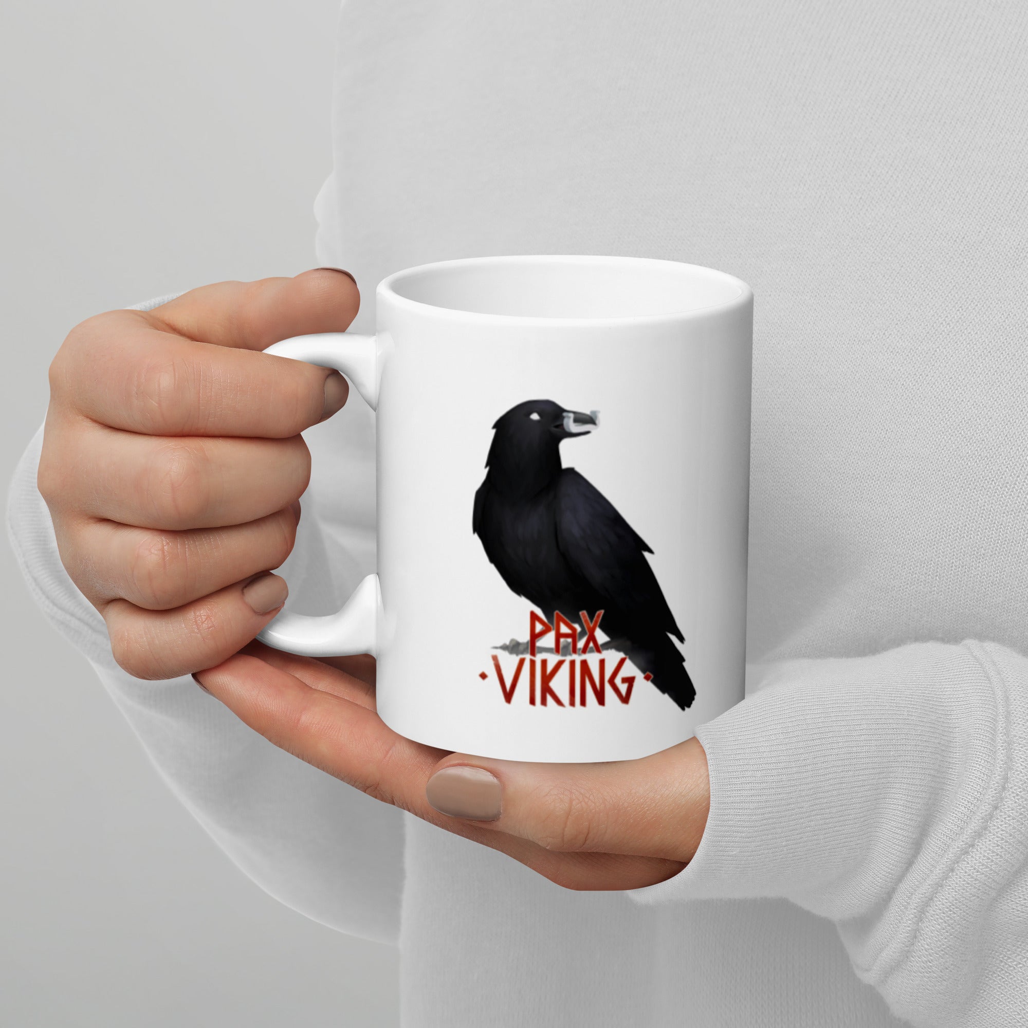 ION Pax Viking Raven tazza in ceramica 11 oz nera