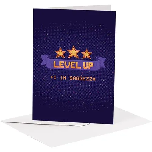 Studio Supernova BA19 biglietto auguri level up con busta
