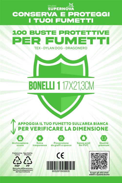 Studio Supernova Bonelli 1 buste protettive 100 pezzi