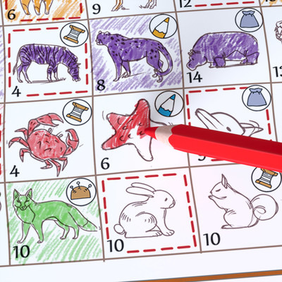 Niza Gams Quilt Gioco da Tavolo Roll and Write Matite