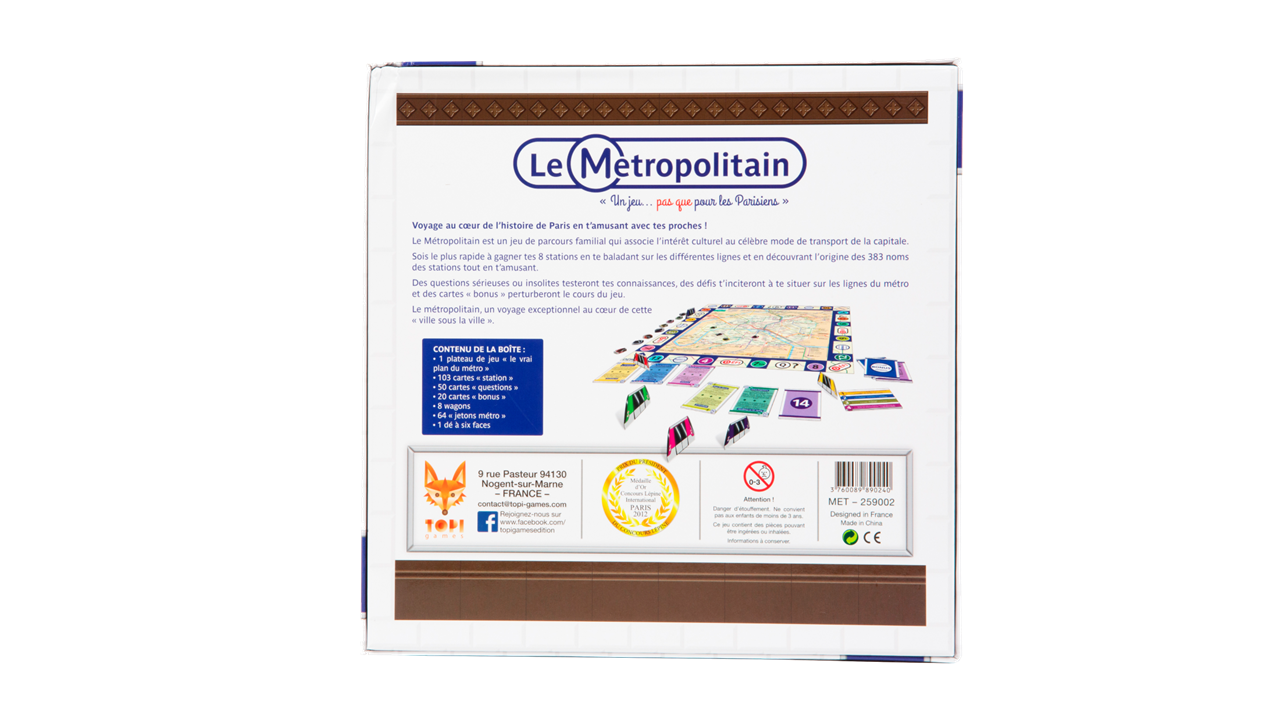 Topi Games The Metropolitan gioco da tavolo metro Parigi