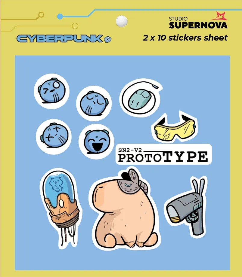 Studio Supernova Cyberpunk 3 set sticker vinile 20 pezzi