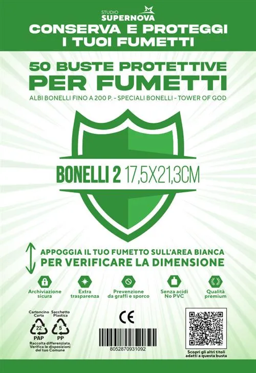 Studio Supernova Bonelli 2 buste protettive 50 pezzi 17,5x21,3 cm