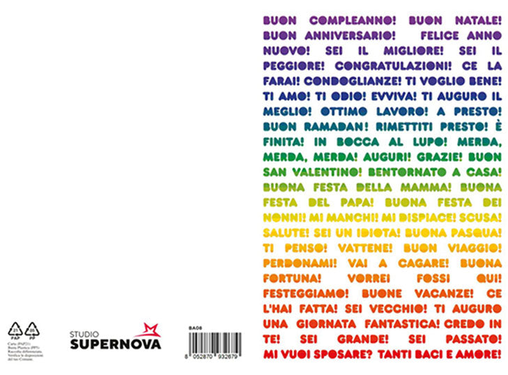 Studio Supernova Games BA08 Generico Tutto biglietto auguri con busta