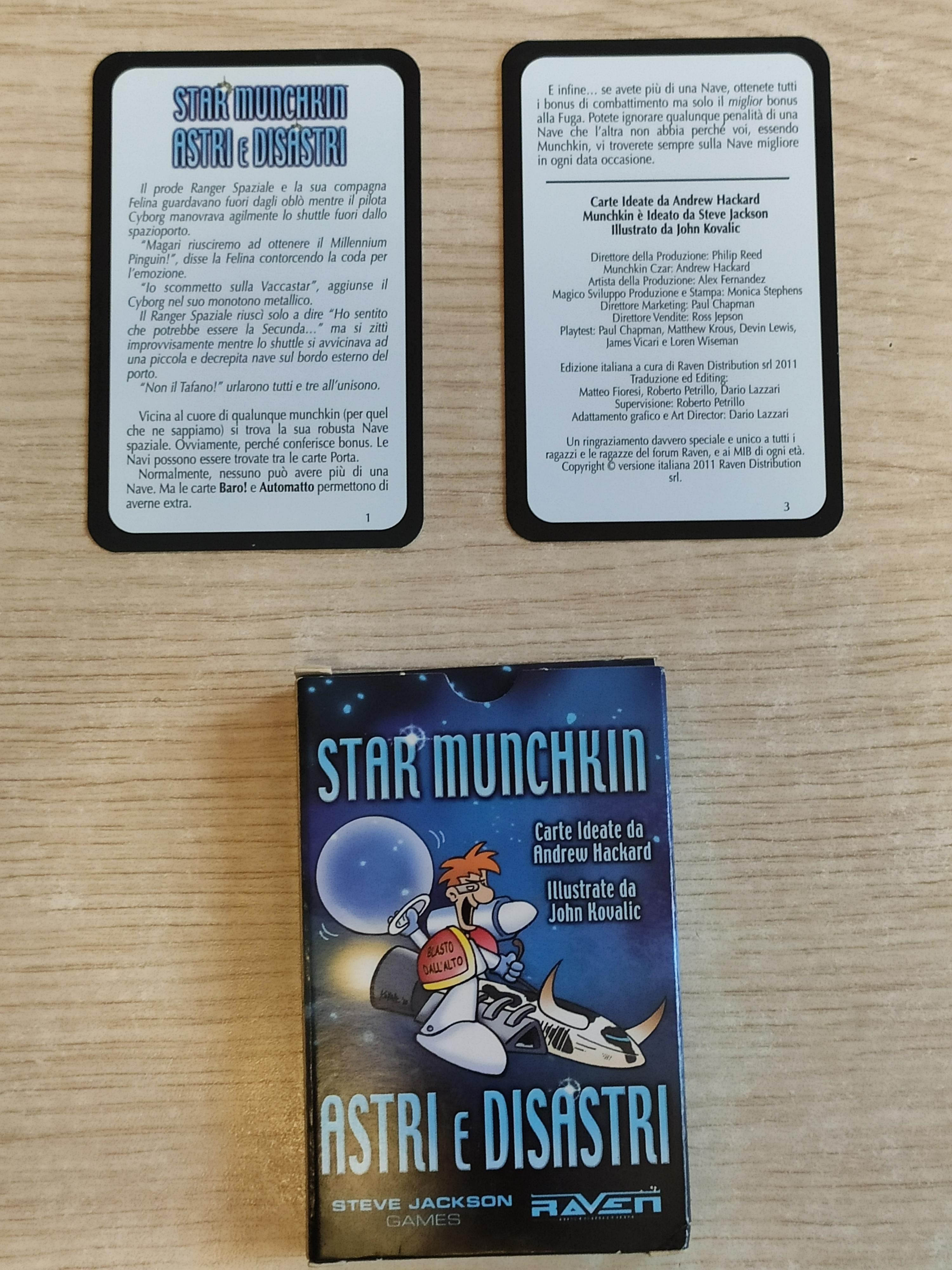 Raven Edizioni Star Munchkin Astri e Disastri espansione 18 carte