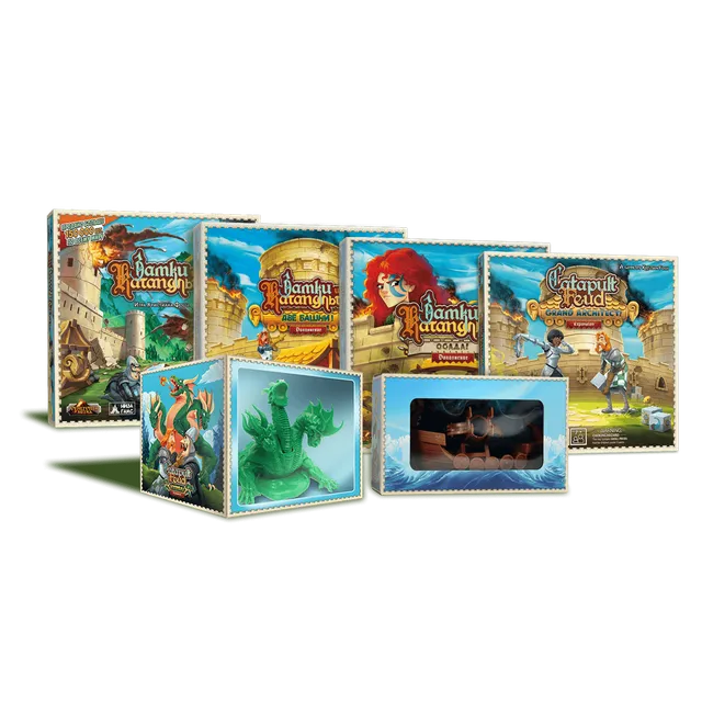 Vesuvius Media Catapult Kingdoms gioco tavolo set completo