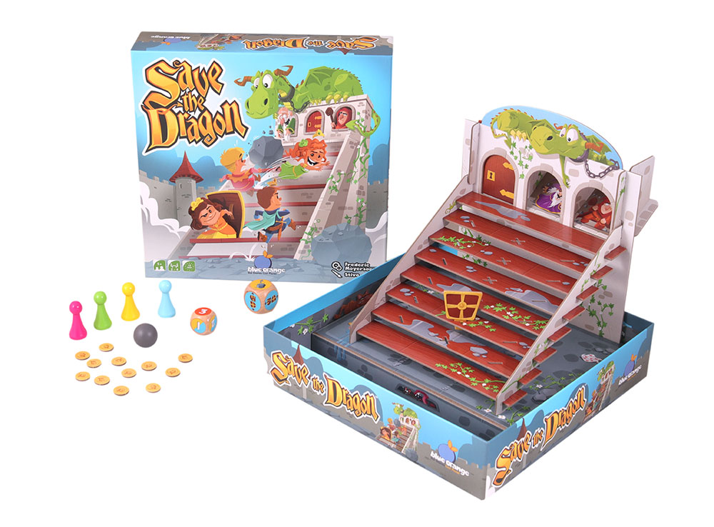 Niza Gams Salva il Drago gioco per bambini scudo e dadi