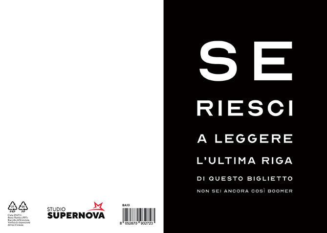 Studio Supernova BA13 Generico Boomer biglietto auguri con busta