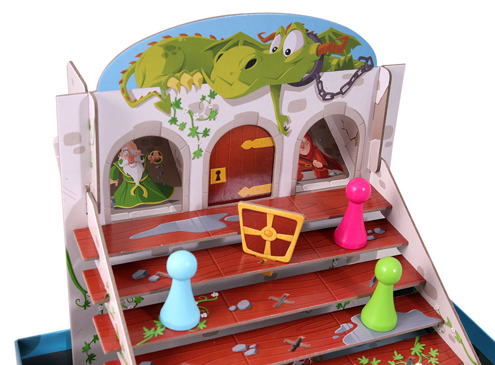 Niza Gams Salva il Drago gioco per bambini scudo e dadi