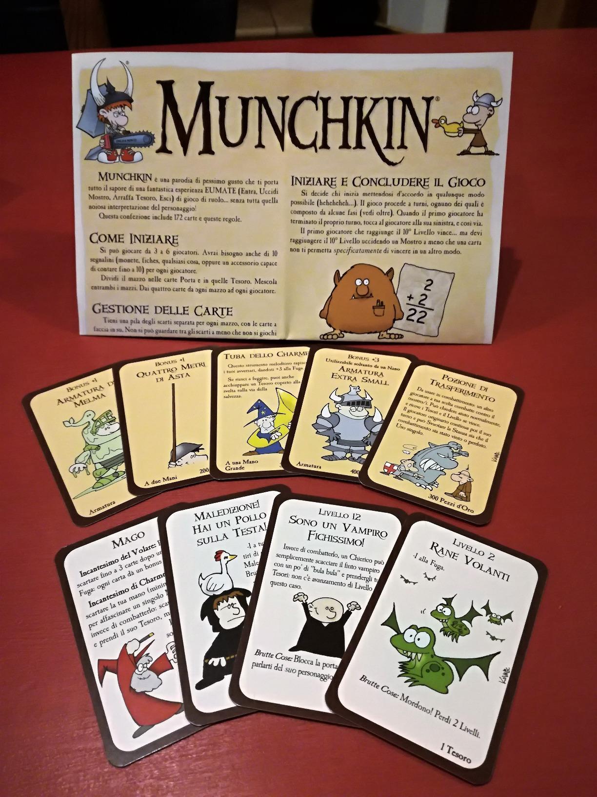 Raven Munchkin gioco di carte italiano da 3 a 6 giocatori