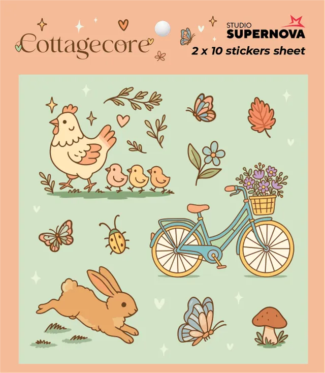 Studio Supernova Set Sticker Cottagecore 2 20 sticker vinile