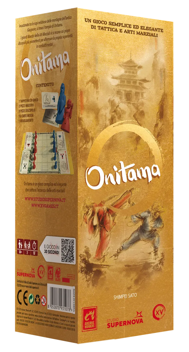Studio Supernova Games Onitama gioco da tavolo 2 giocatori strategico
