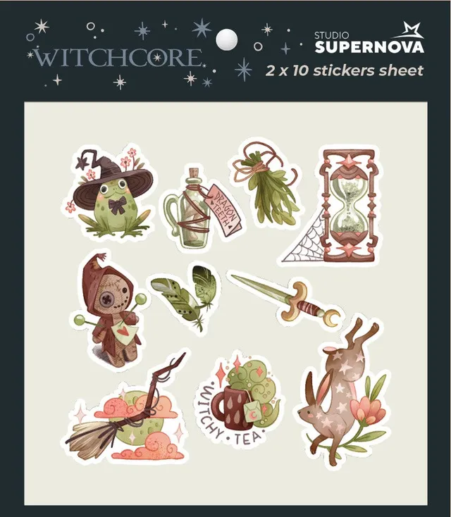 Studio Supernova Witchcore 1 set sticker vinile 20 pezzi