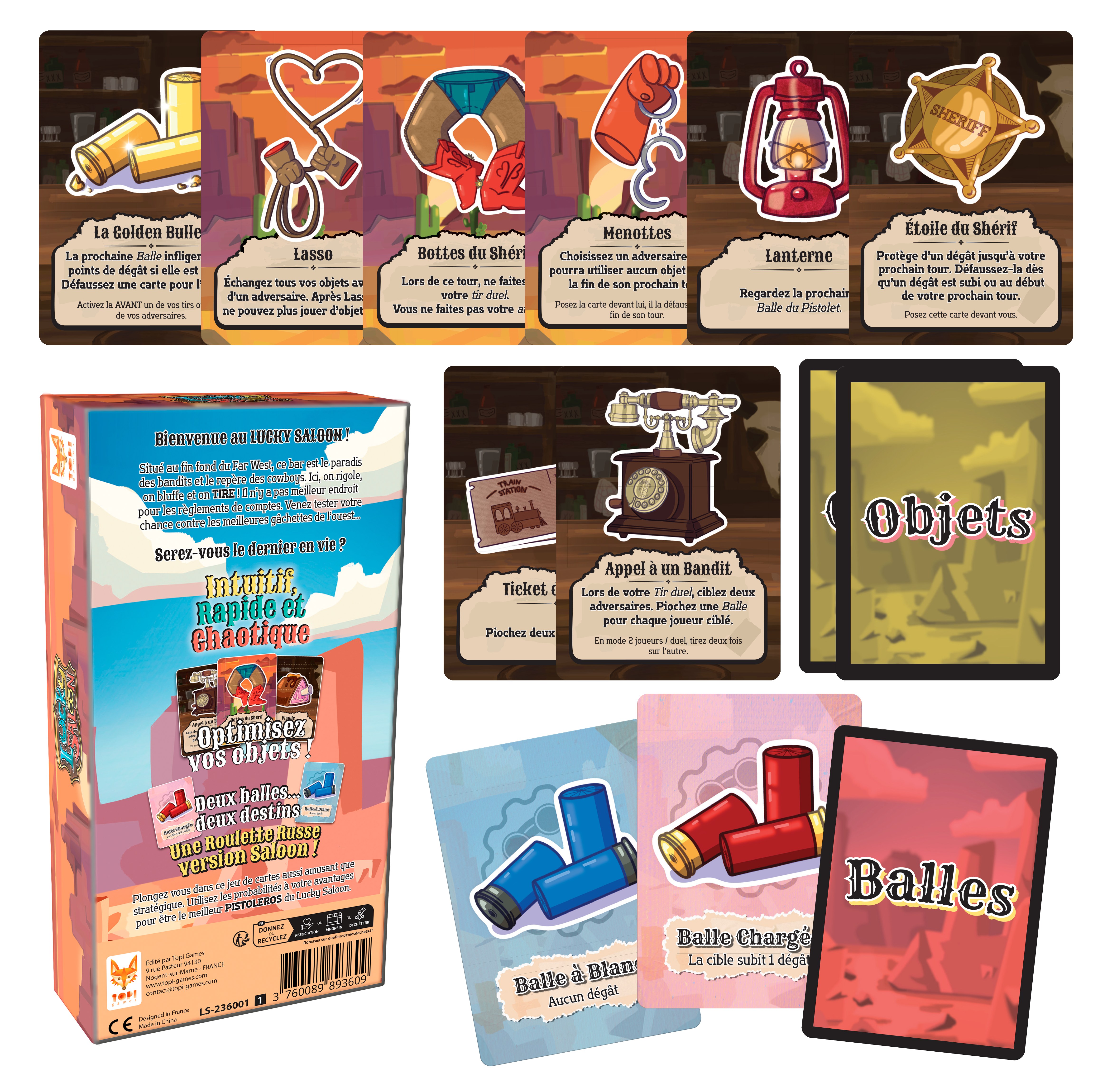 Topi Games Lucky Saloon gioco di carte bluff west