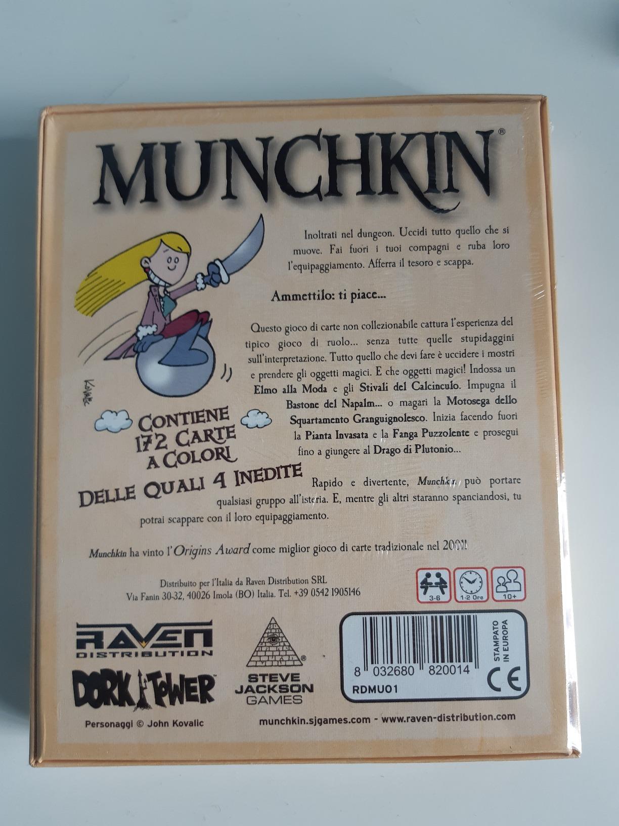 Raven Munchkin gioco di carte italiano da 3 a 6 giocatori