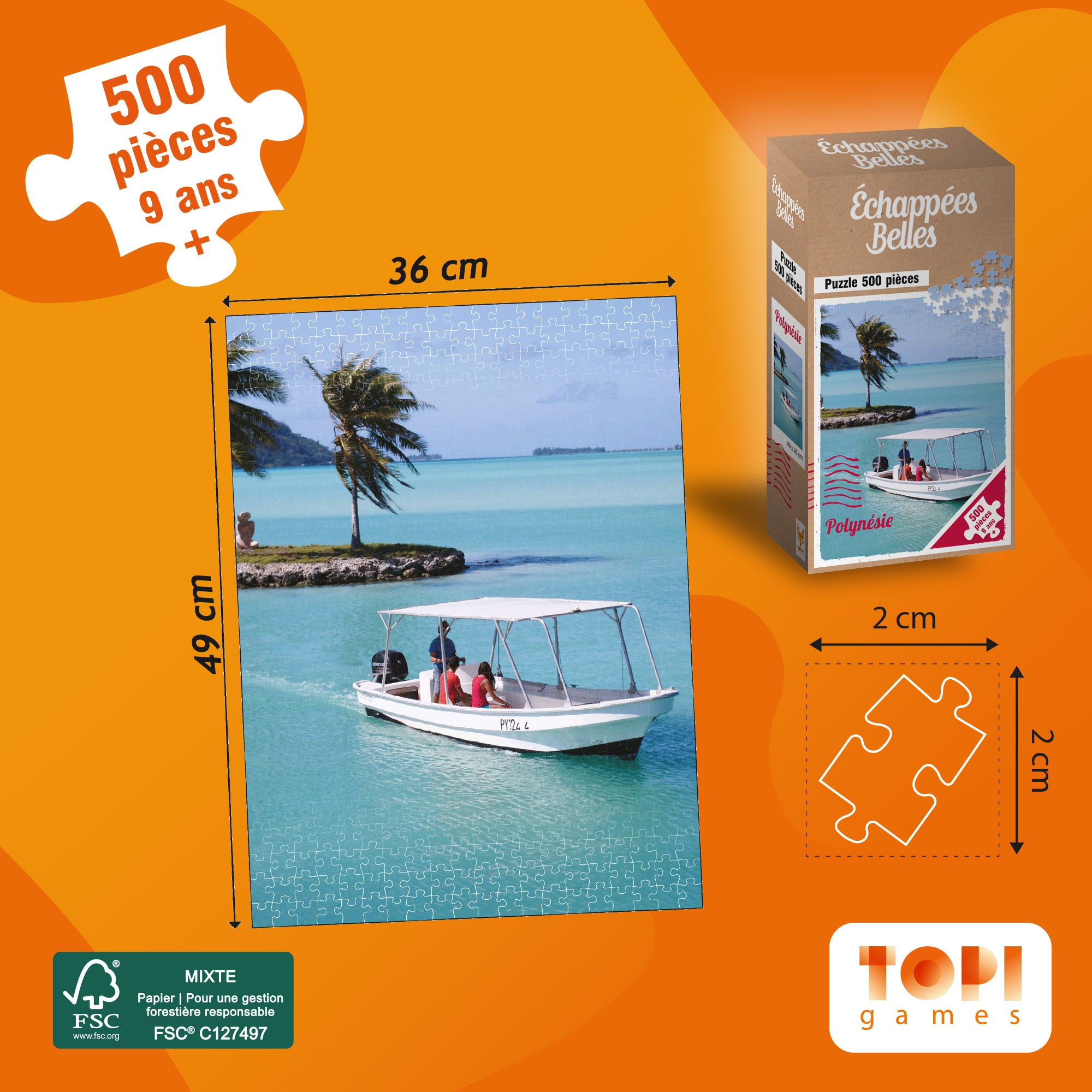 Topi Games Beautiful Escapes Polynesia puzzle 500 pezzi oceano