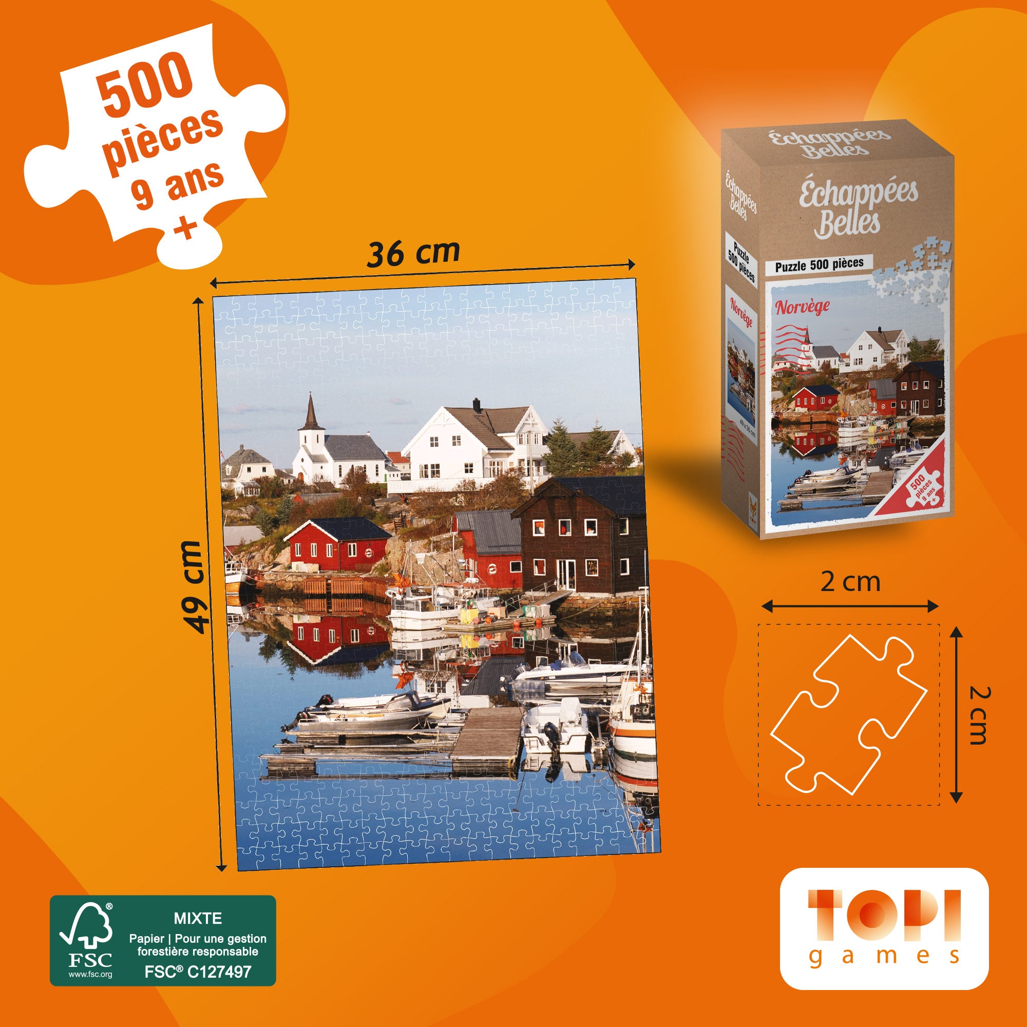 Topi Games Beautiful Escapes Norway puzzle 500 pezzi aurora boreale