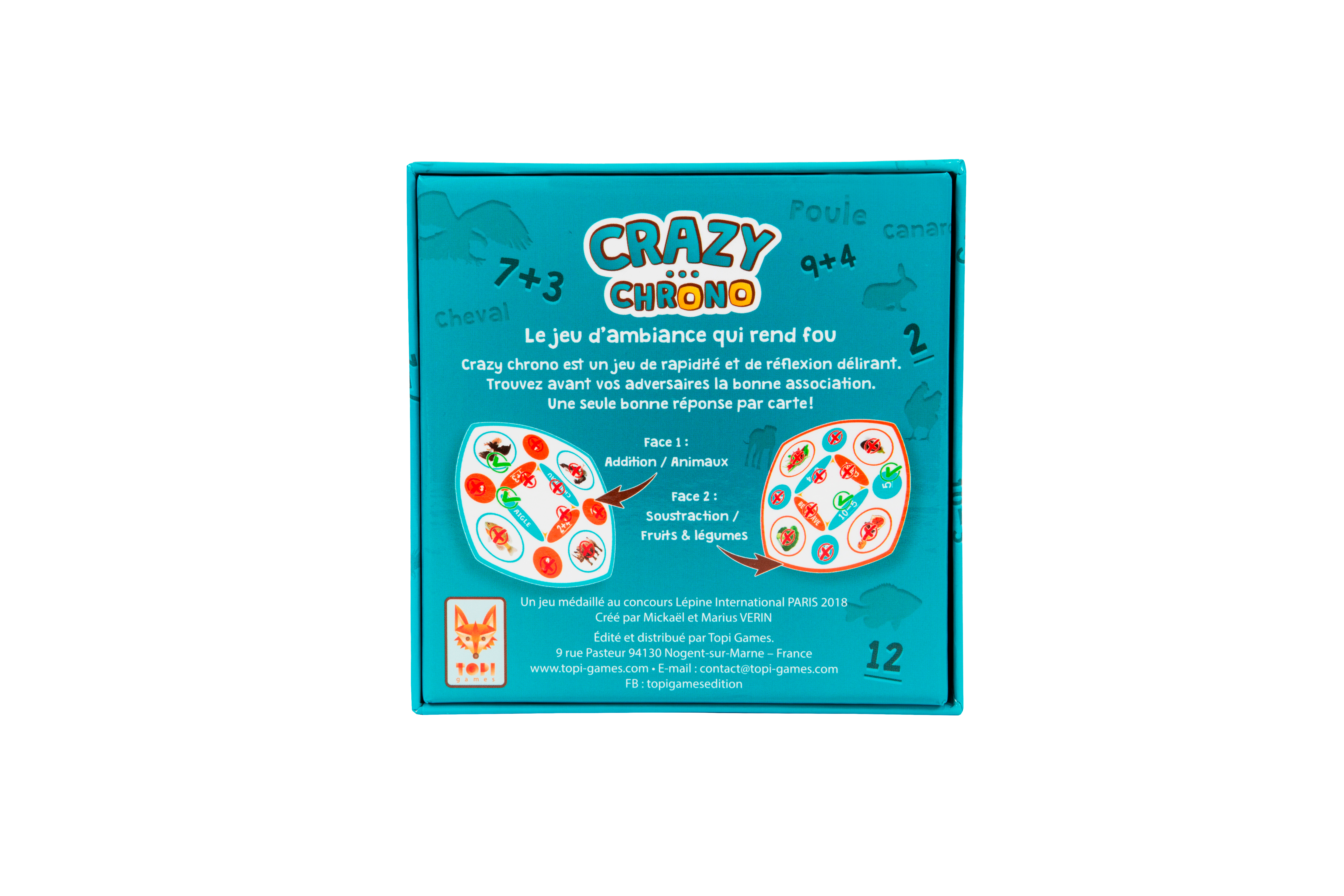 Topi Games Crazy Chrono Animals gioco di carte riflessi